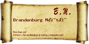 Brandenburg Máté névjegykártya