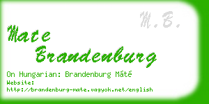 mate brandenburg business card