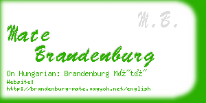 mate brandenburg business card